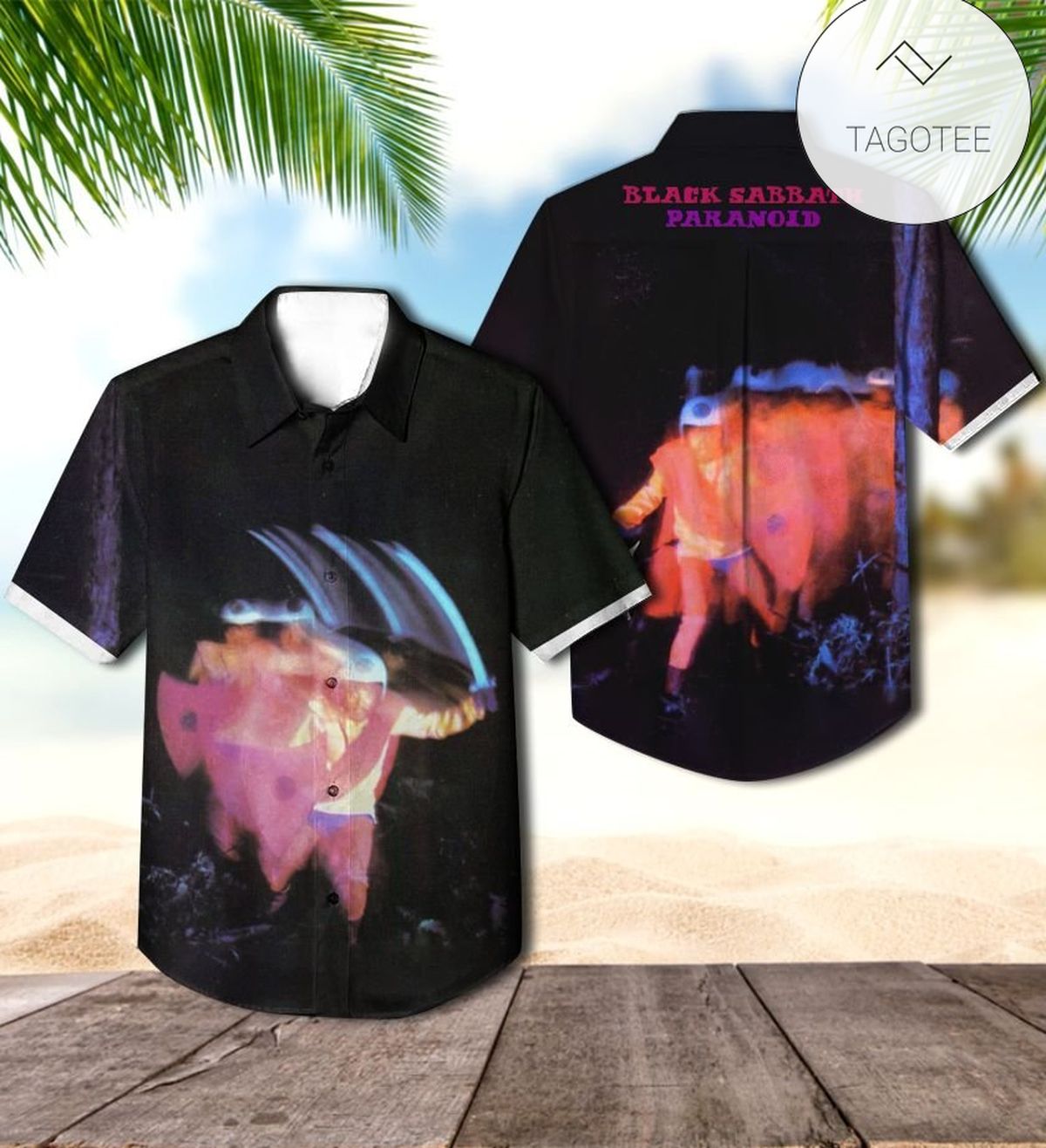 Black Sabbath Live Evil Album Cover Hawaiian Shirt