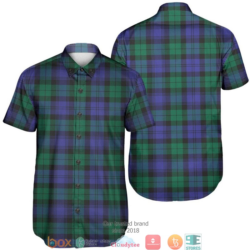 Blackwatch Dress Modern Tartan Short Sleeve Hawaiian Shirt