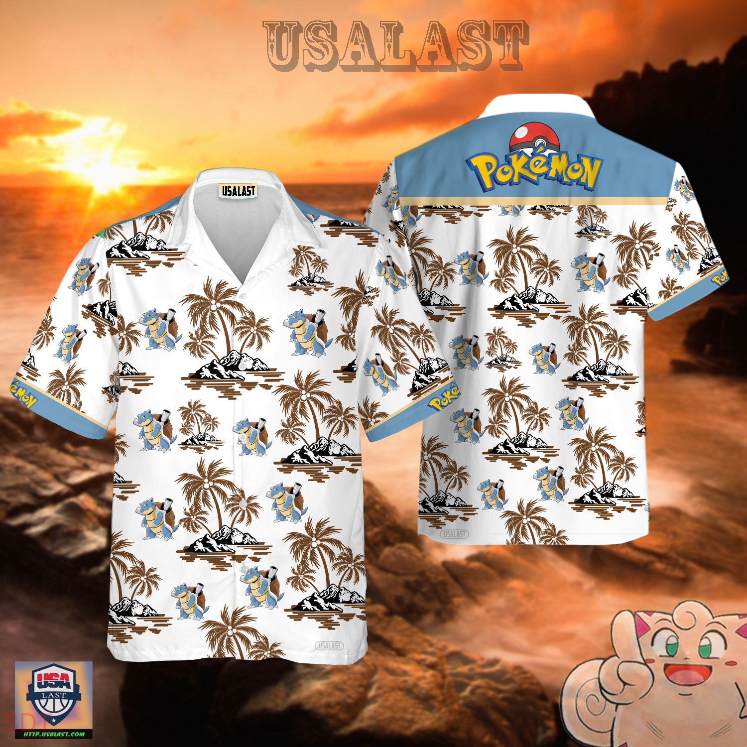 Blastoise Pokemon Hawaiian Shirt