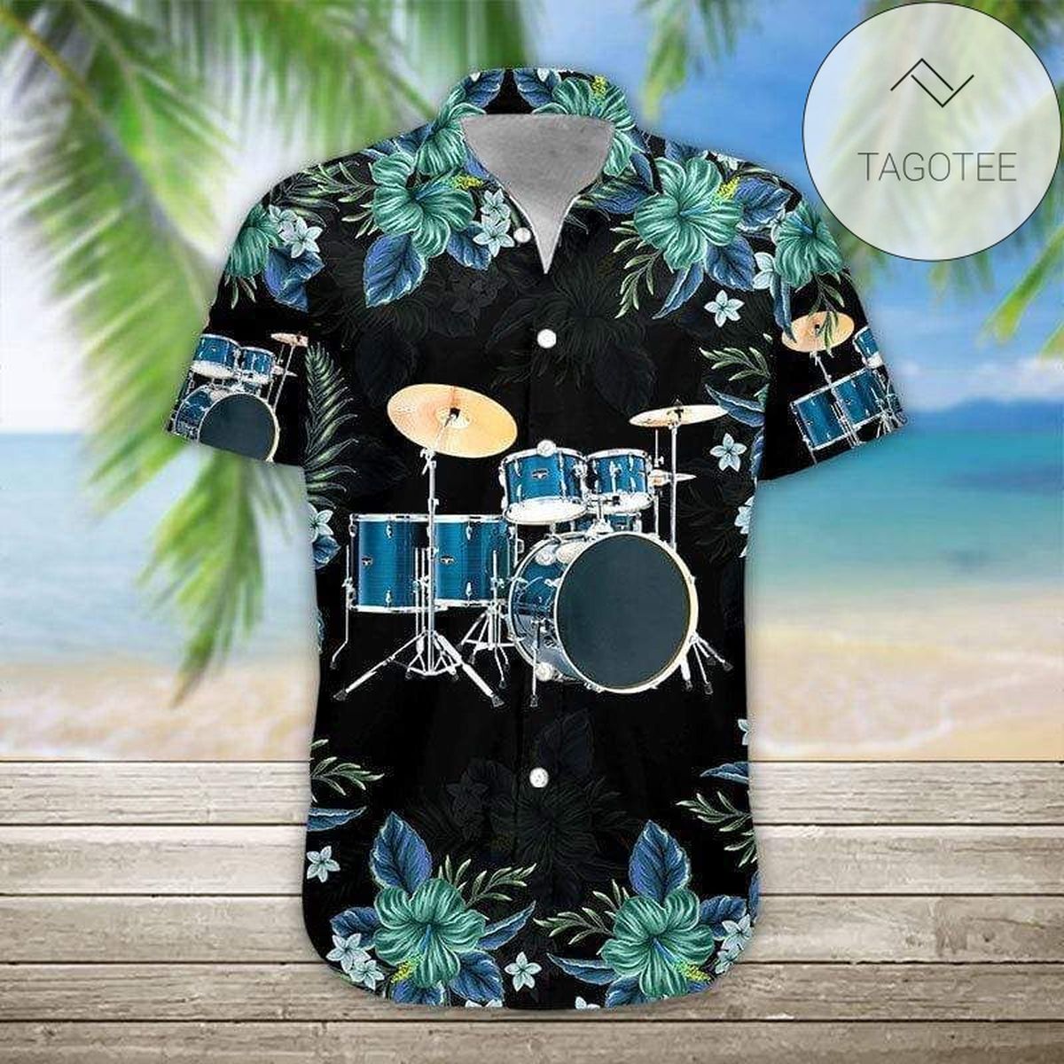 Blue Bowling Ball And Pin Tropical Unisex Hawaiian Aloha Shirts