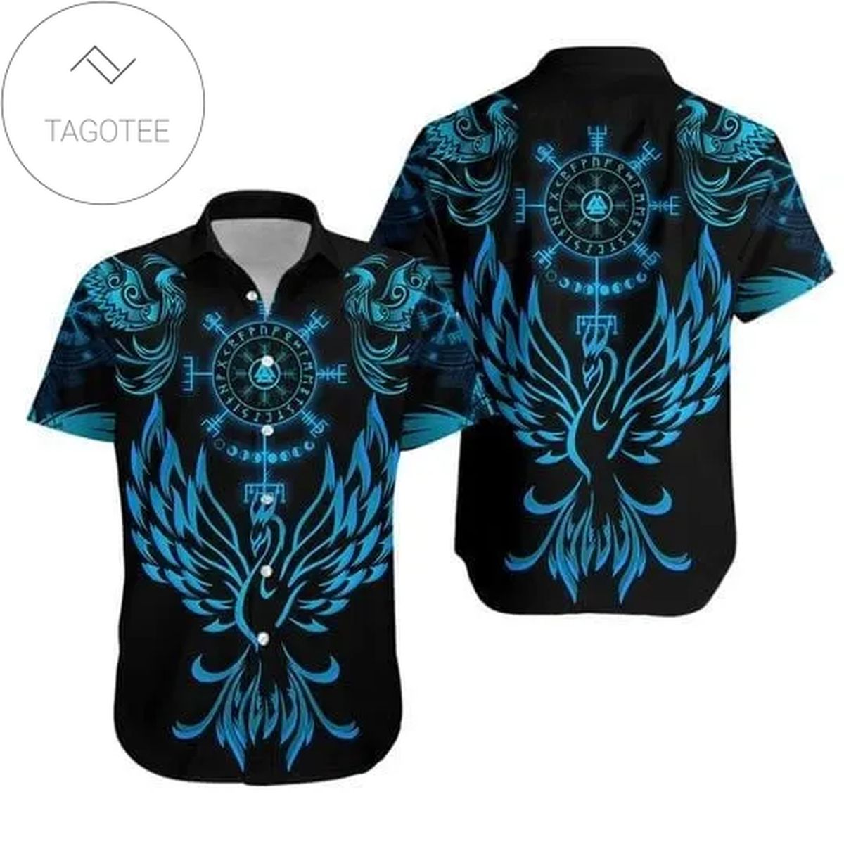 Blue Hibiscus Pattern Hawaiian Shirt