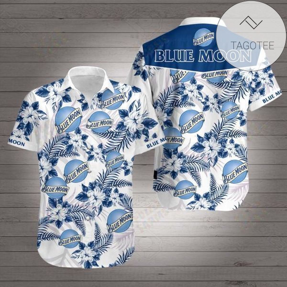 Blue Moon Belgian White Beer All Over Print 3D Hawaiian Shirt