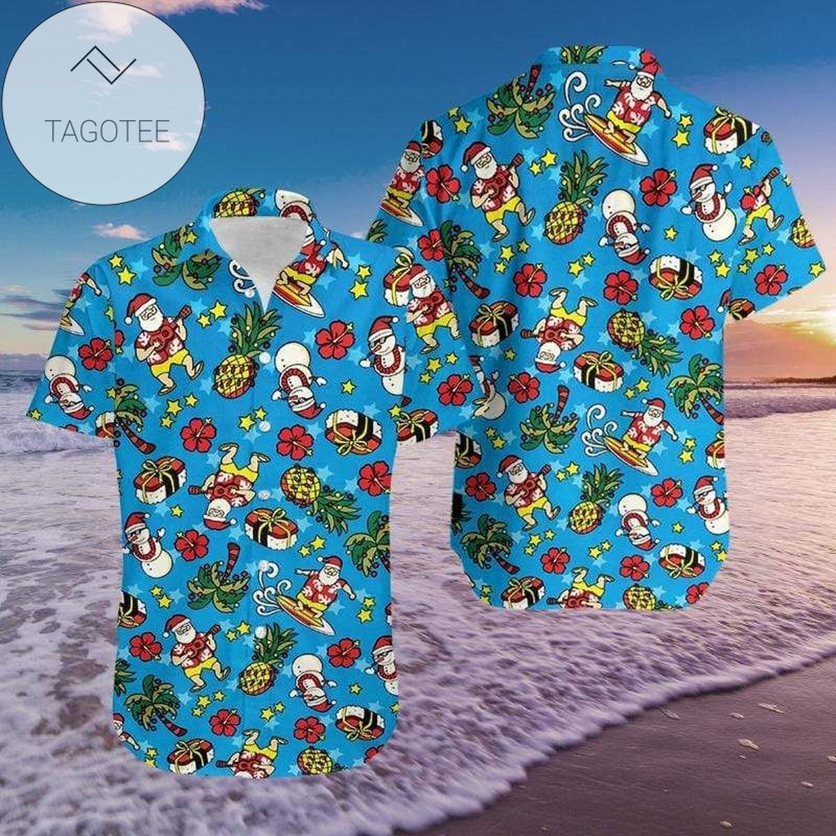 Blue Sea Turtle Pattern Hawaiian Aloha Shirts 149v