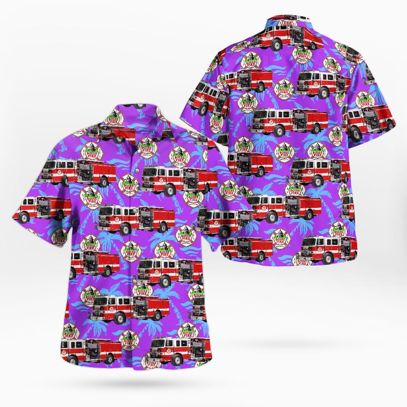 Boise Fire Department Pierce Arial Platform Ladder Hawaiian Shirt