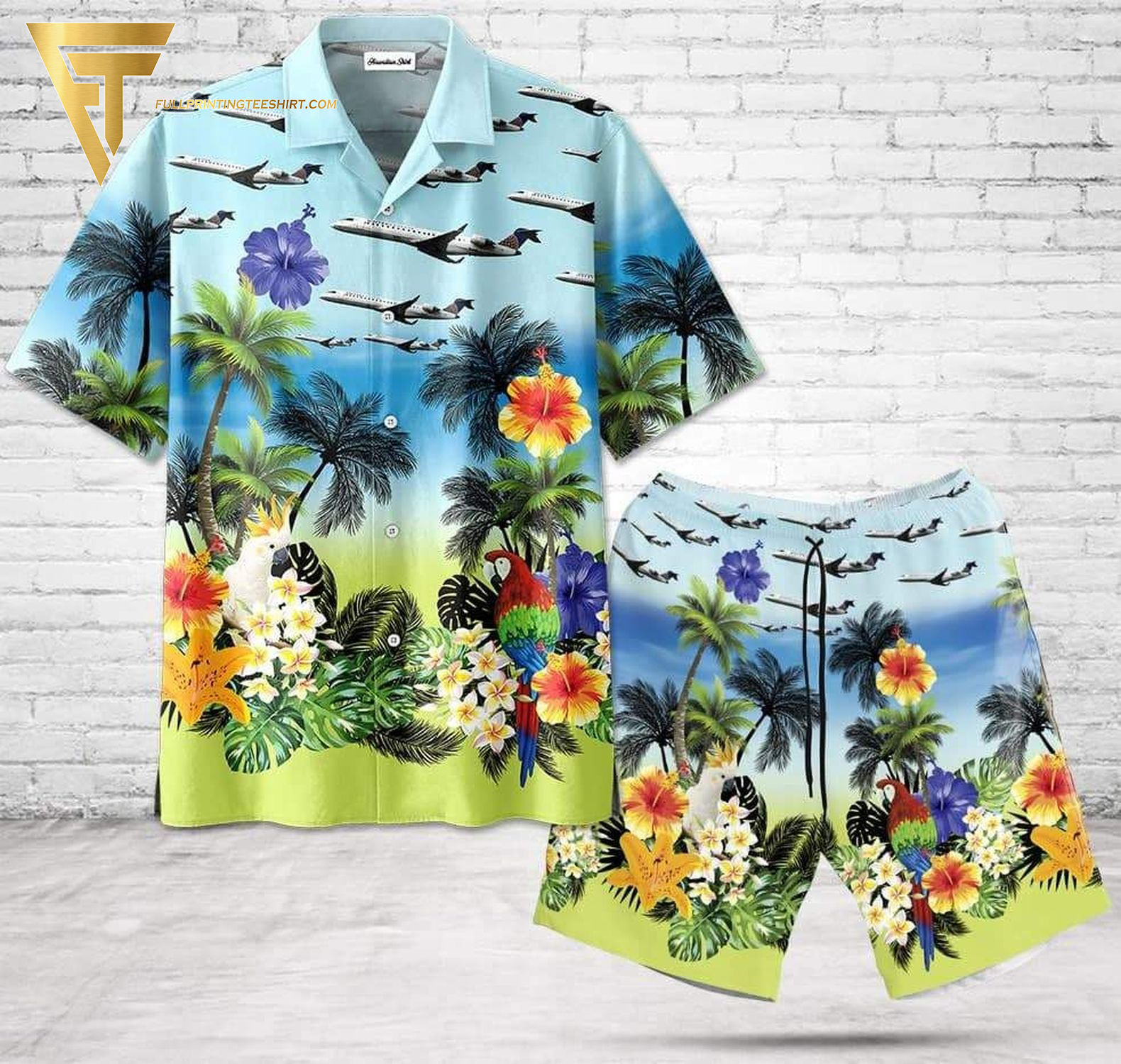 Coral under ocean scuba diving all over print hawaiian shirts and beach shorts