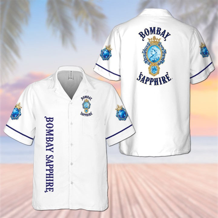 Bombay Sapphire Gin Palm Tree Hawaiian Shirt