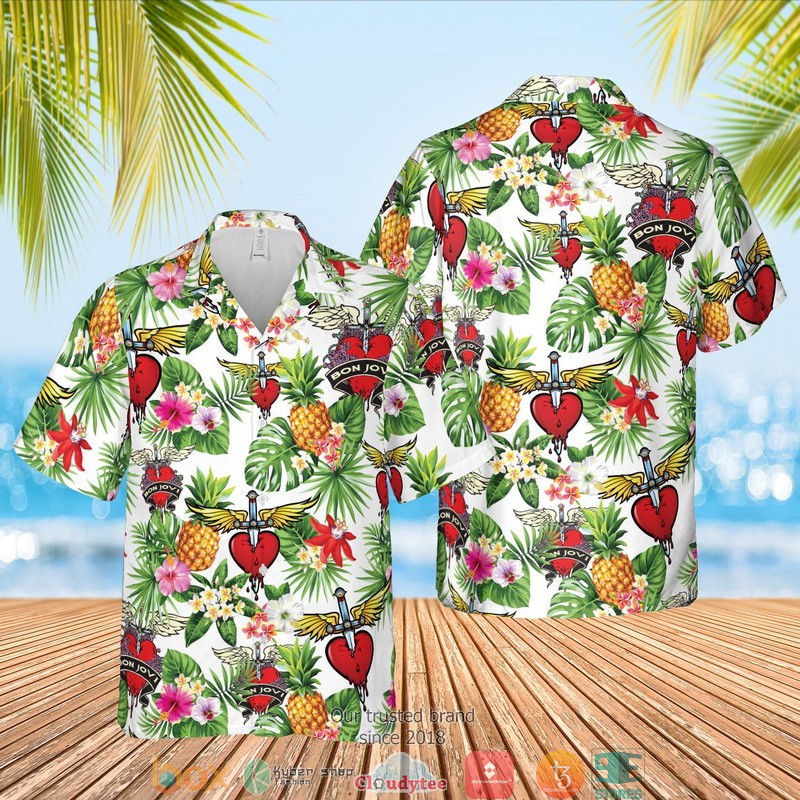 Bon Jovi Pineapple Black Hawaian Summer Outfit