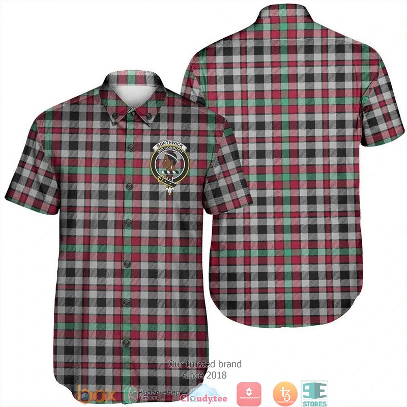 Borthwick Dress Ancient Tartan Crest Personalized Short Sleeve Hawaiian Shirt