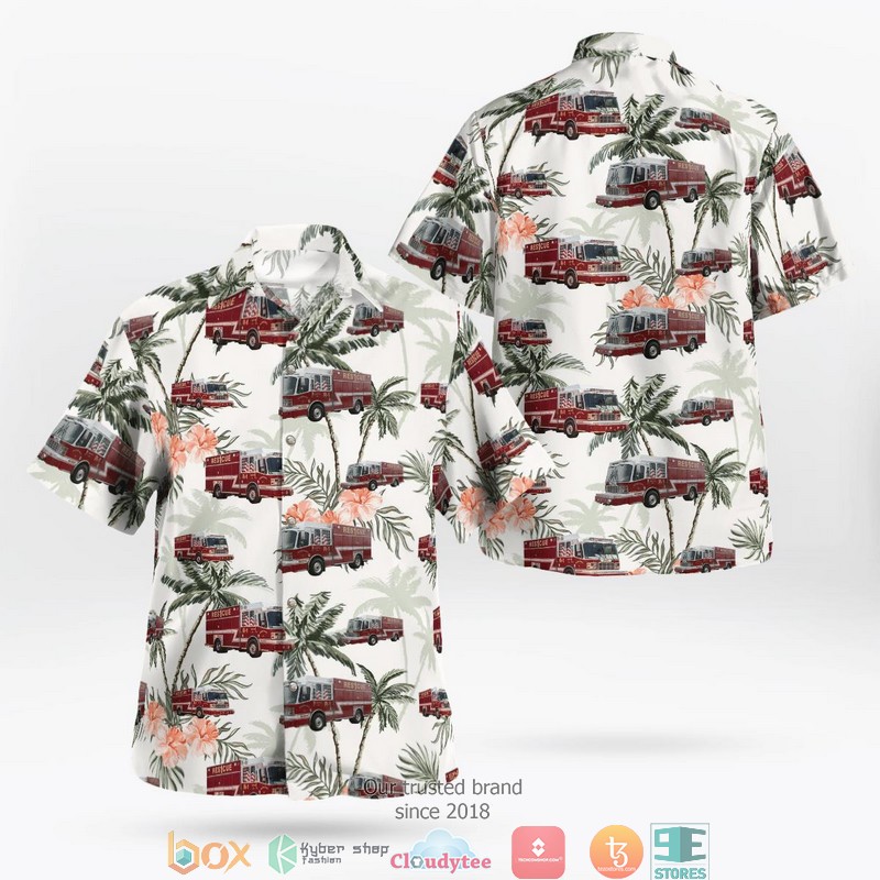 Boston Blue Tropical flowers Hawaiian Shirt