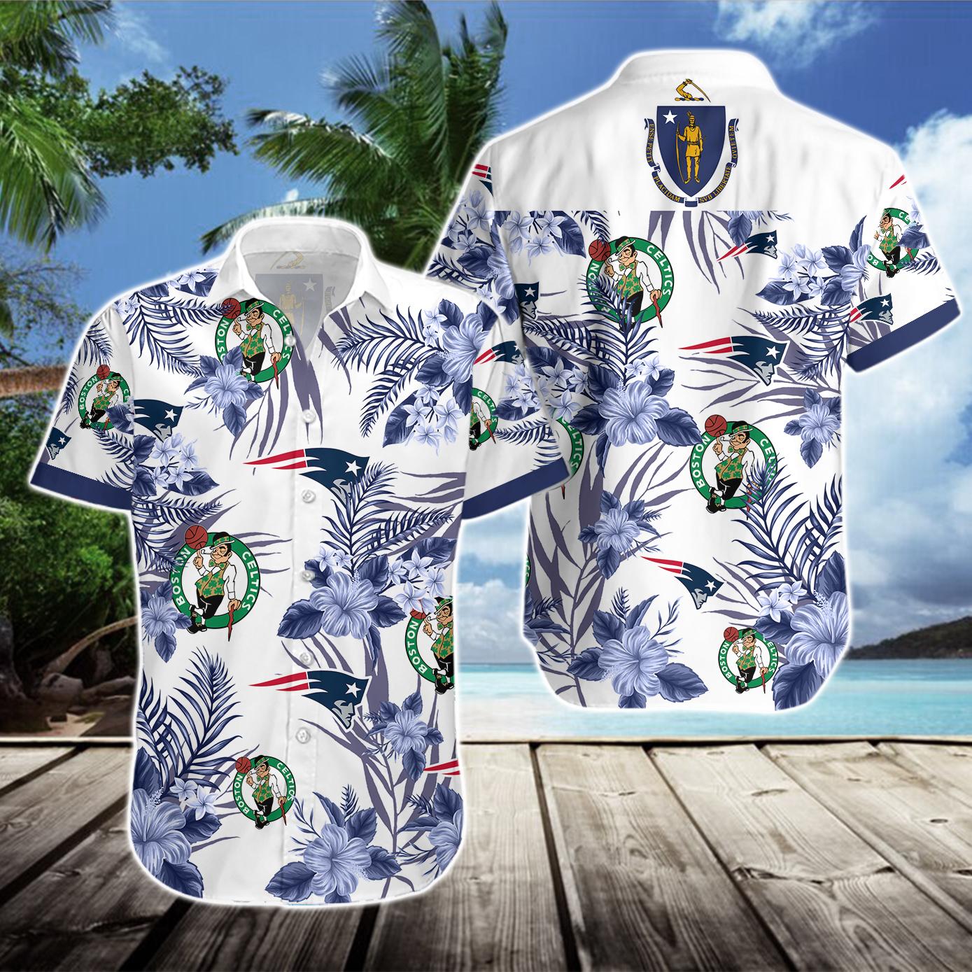 Boston Celtics New England Patriots Hawaiian Shirt