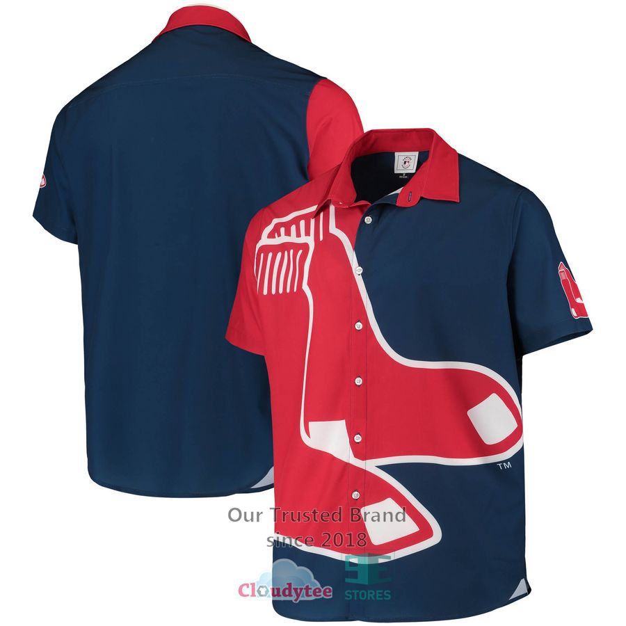 Boston Red Sox Big Logo Navy Hawaiian Shirt