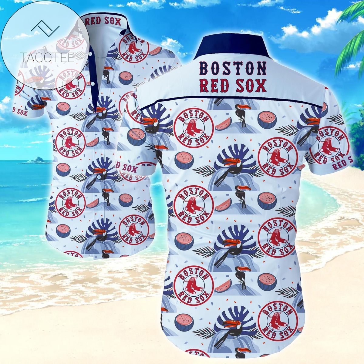 Boston Red Sox 50th State Hawaiian Shirt