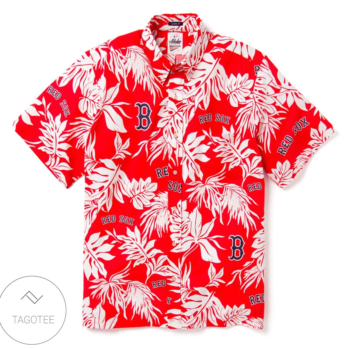 Boston Red Sox Logo Mlb Hawaiian Shirt