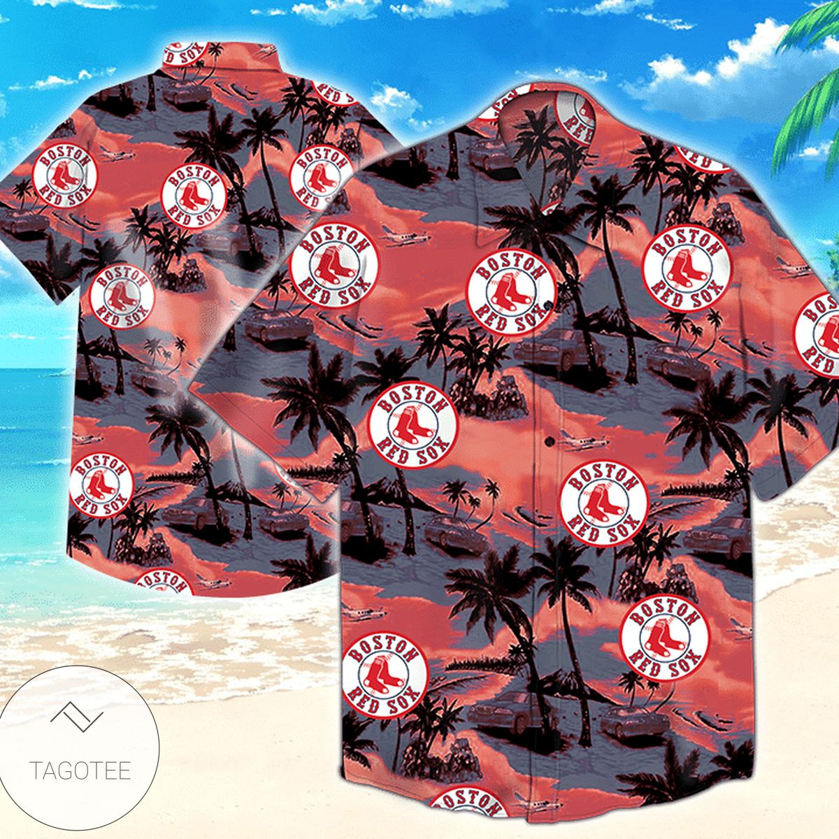 Boston Red Sox Mlb Tommy Bahama Authentic Hawaiian Shirt 2022 3d