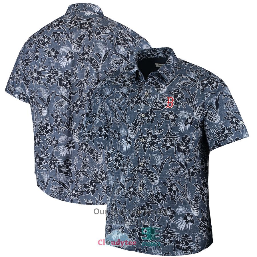 Boston Red Sox FOCO Women’s Floral Button Up Navy Hawaiian Shirt