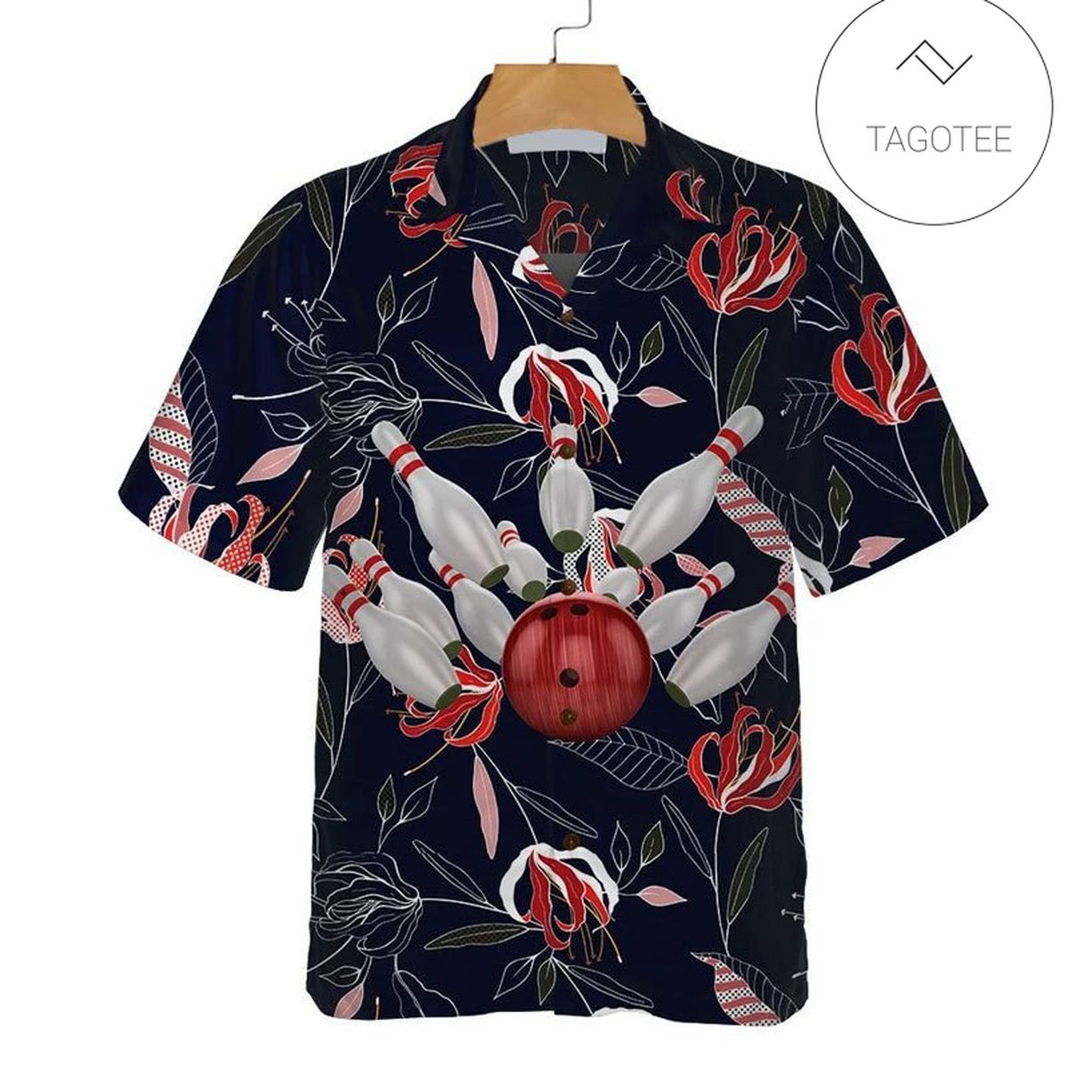 Bowling Black Unisex Hawaiian Aloha Shirts