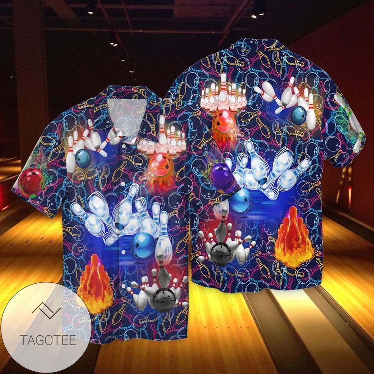 Bowling In Fire Hawaiian Shirt