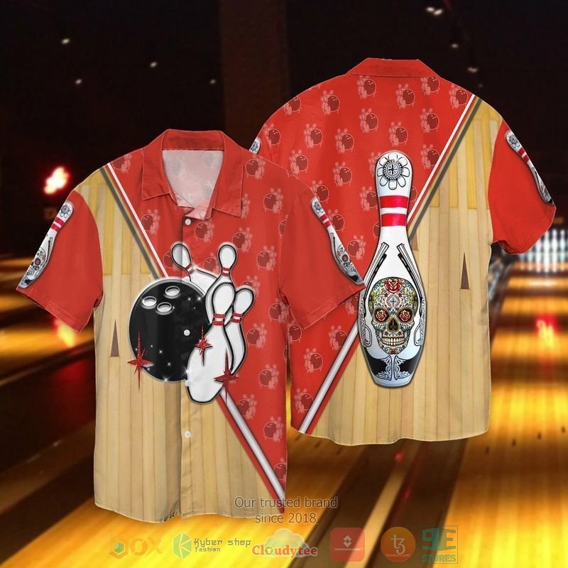 Bowling Sports Sugar Skull Hawaiian Shirt