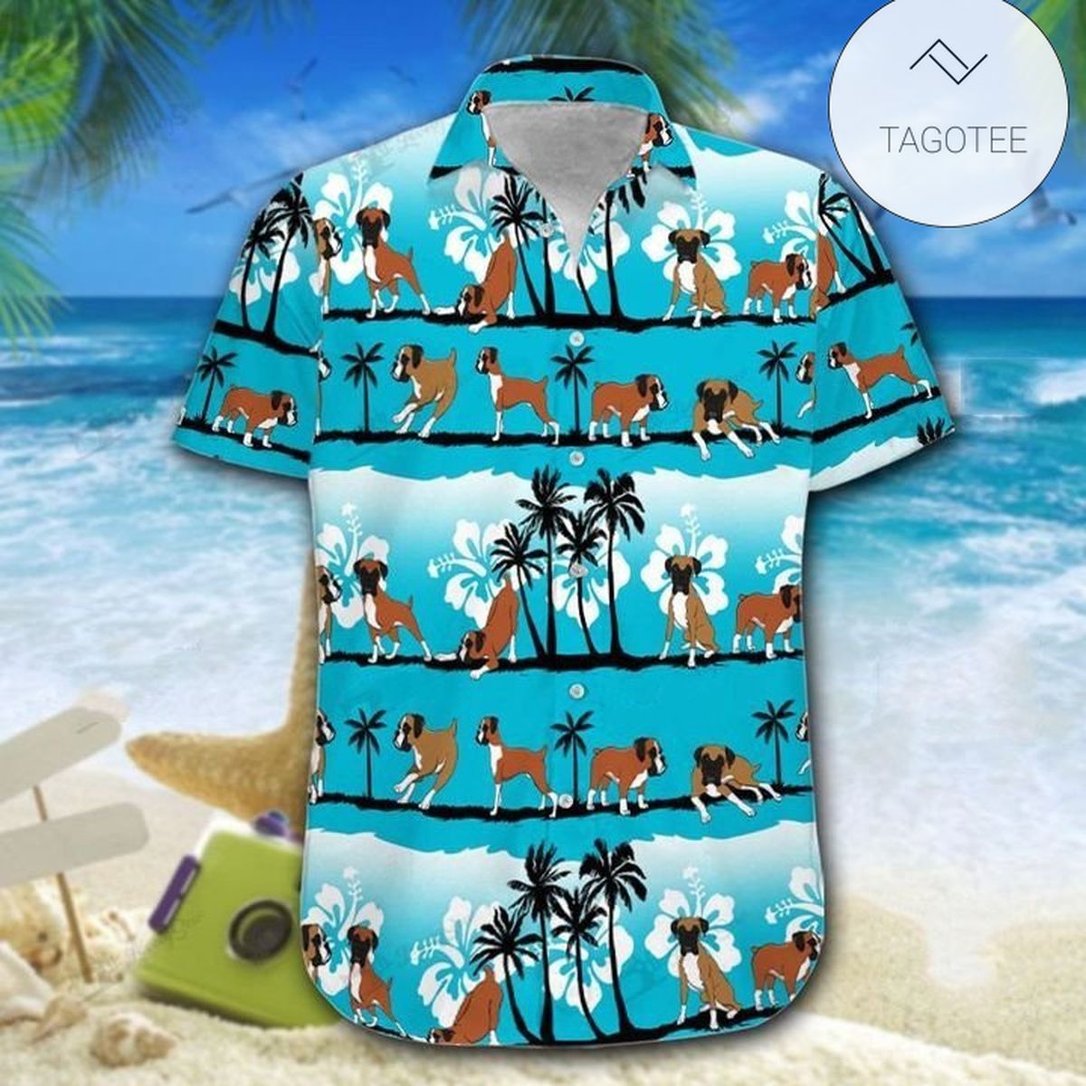 Boxer Dog Lovers Green Plaid Pattern Hawaiian Shirt