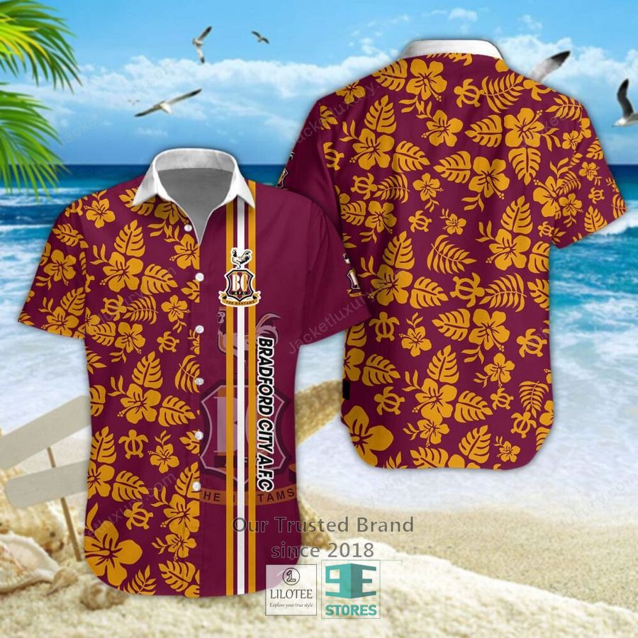 Bradford City Hibicus Hawaiian Shirt