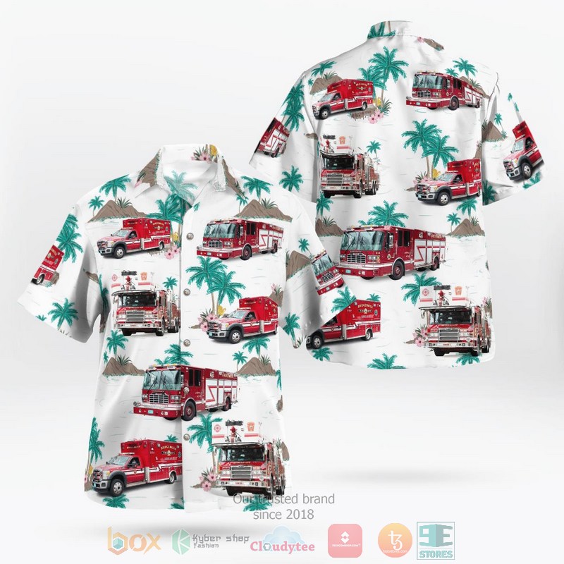 Bridgeport CT Fire Department Hawaiian Shirt