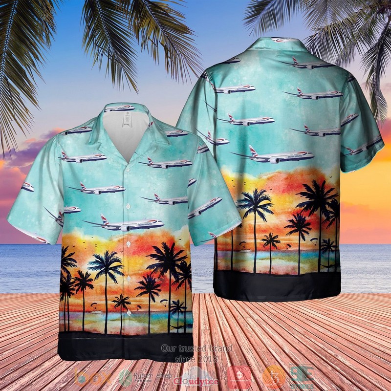 British Airways Plane Tower Bridge Art Hawaiian Shirt