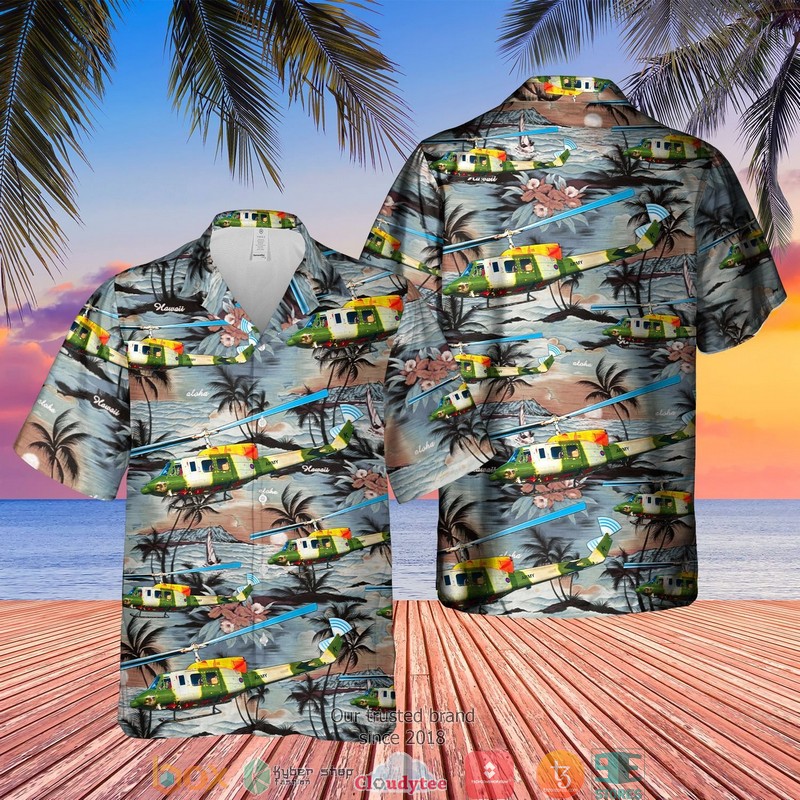 British Army Bell 212 Helicopter Hawaiian Shirt