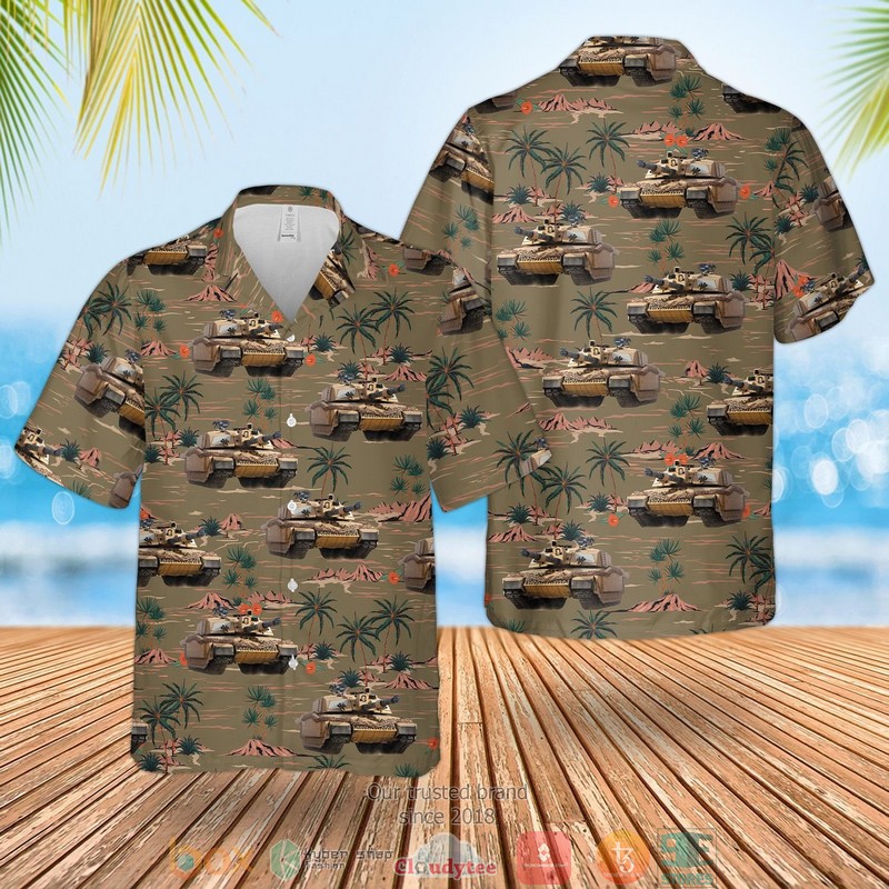 British Army Challenger 2 Hawaiian Shirt, Short