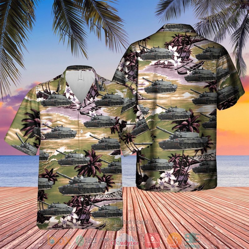 British Army CHALLENGER 2 Combat Vehicle Hawaiian Shirt