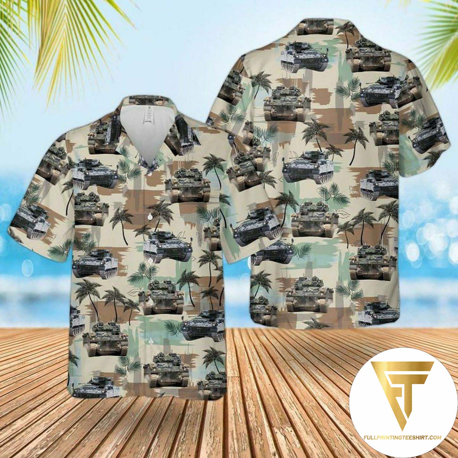 British Army Combat Support Boat Hawaiian Shirt And Beach Shorts