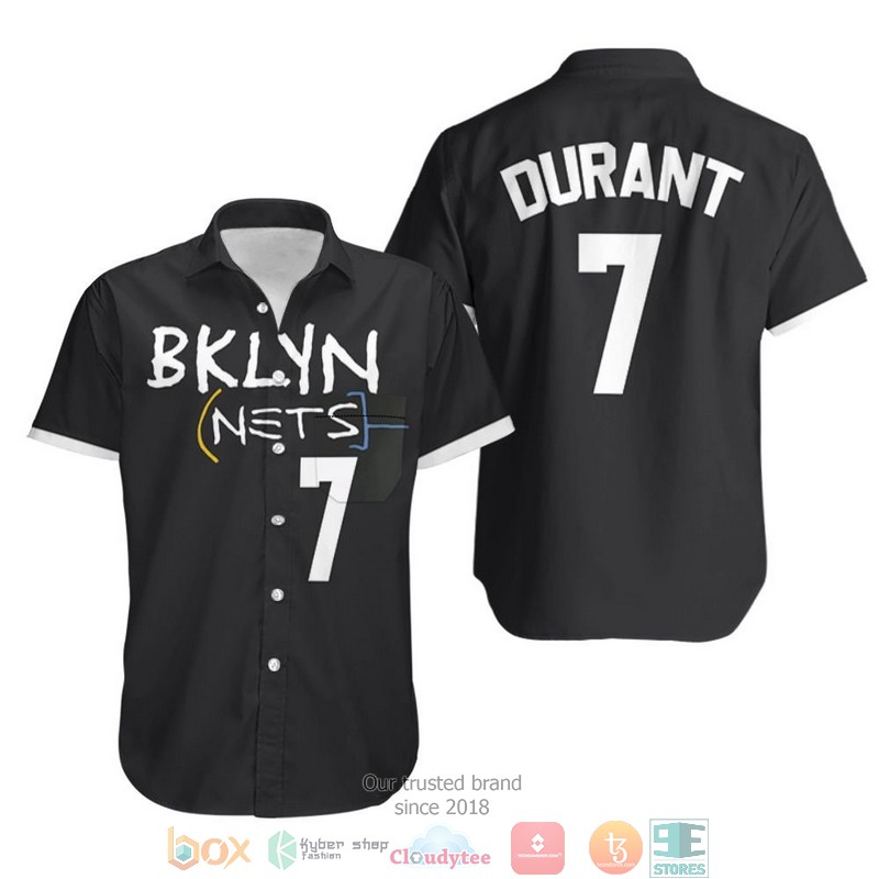 Brooklyn Nets Kevin Durant 7 2021 City Edition Black Jersey Inspired Style Hawaiian Shirt