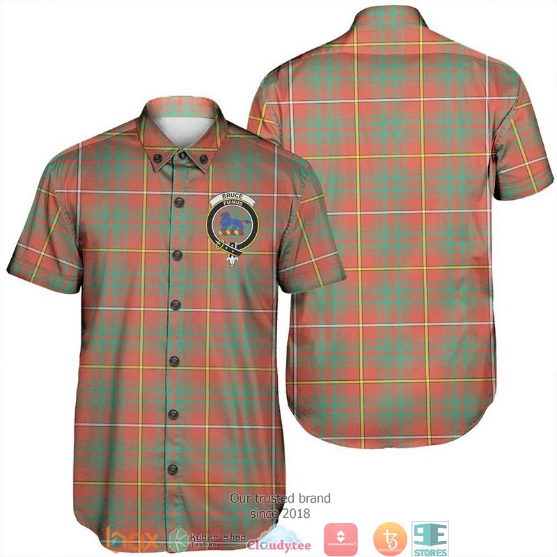 Bruce Modern Tartan Crest Short Sleeve Hawaiian Shirt