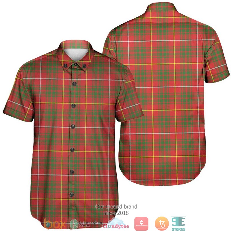 Bruce Ancient Tartan Crest Short Sleeve Hawaiian Shirt