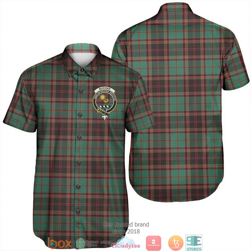 Buchan Ancient Tartan Crest Personalized Short Sleeve Hawaiian Shirt