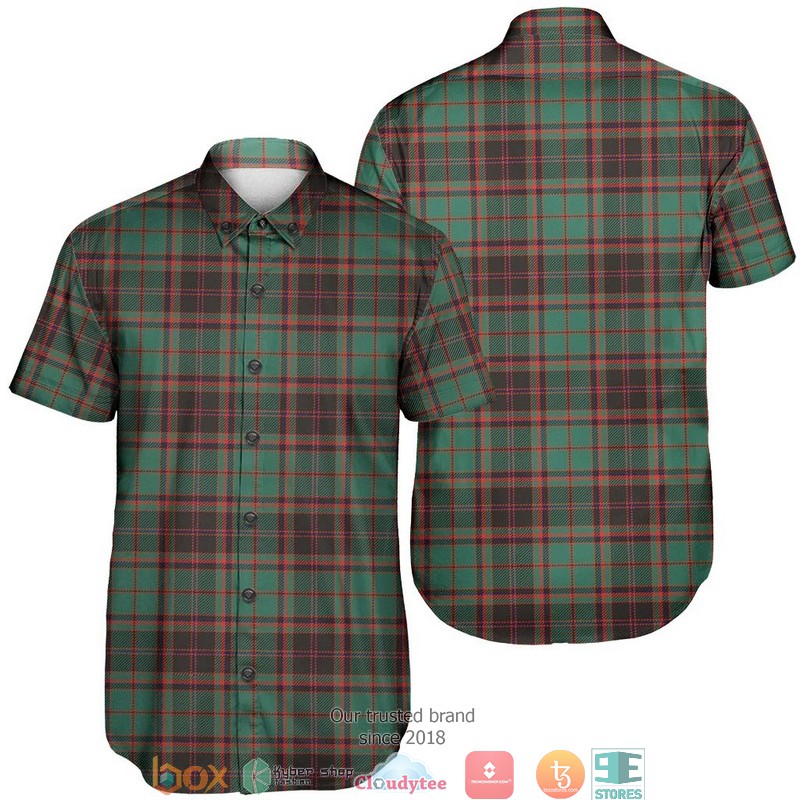 Buchan Ancient Tartan Crest Personalized Short Sleeve Hawaiian Shirt