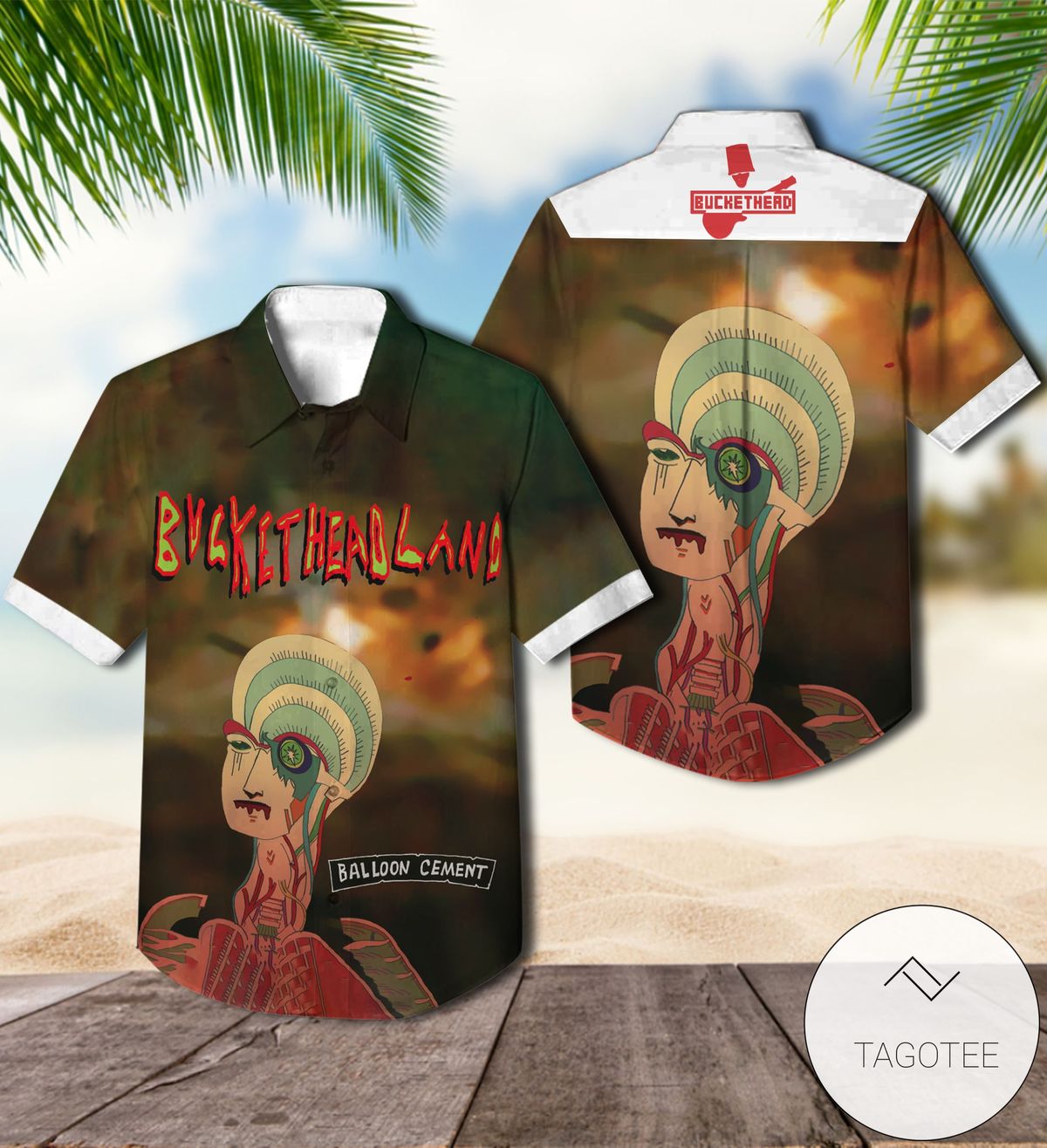 Buckethead Look Up There Album Cover Hawaiian Shirt