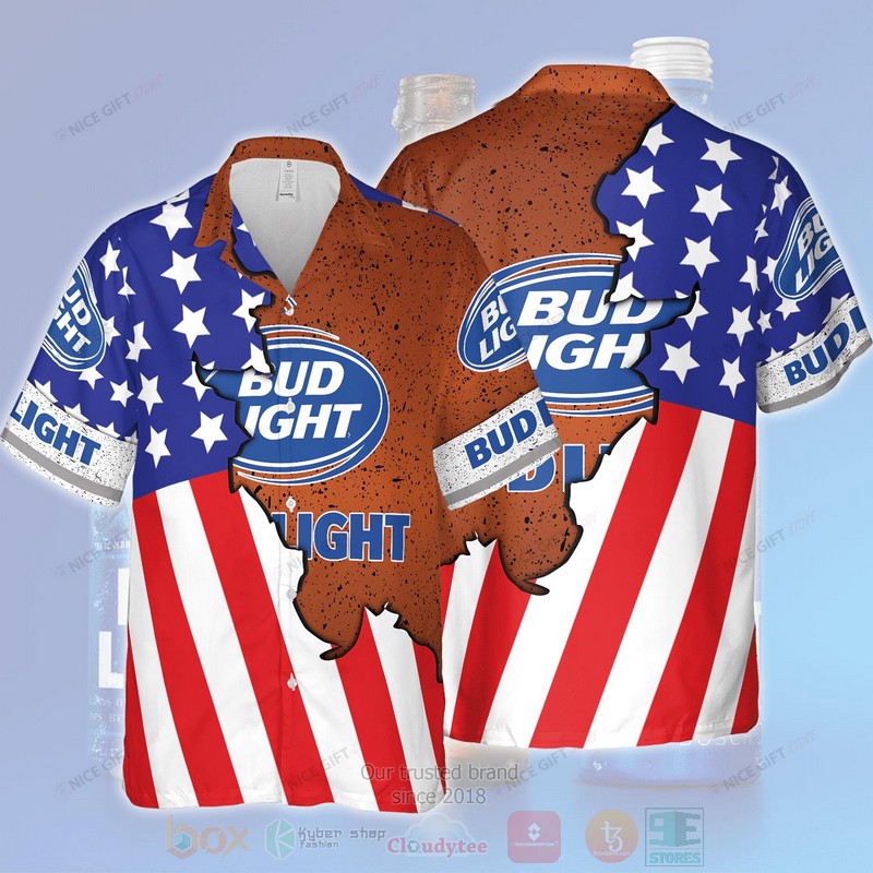 Bud Light Blue Hawaiian shirt