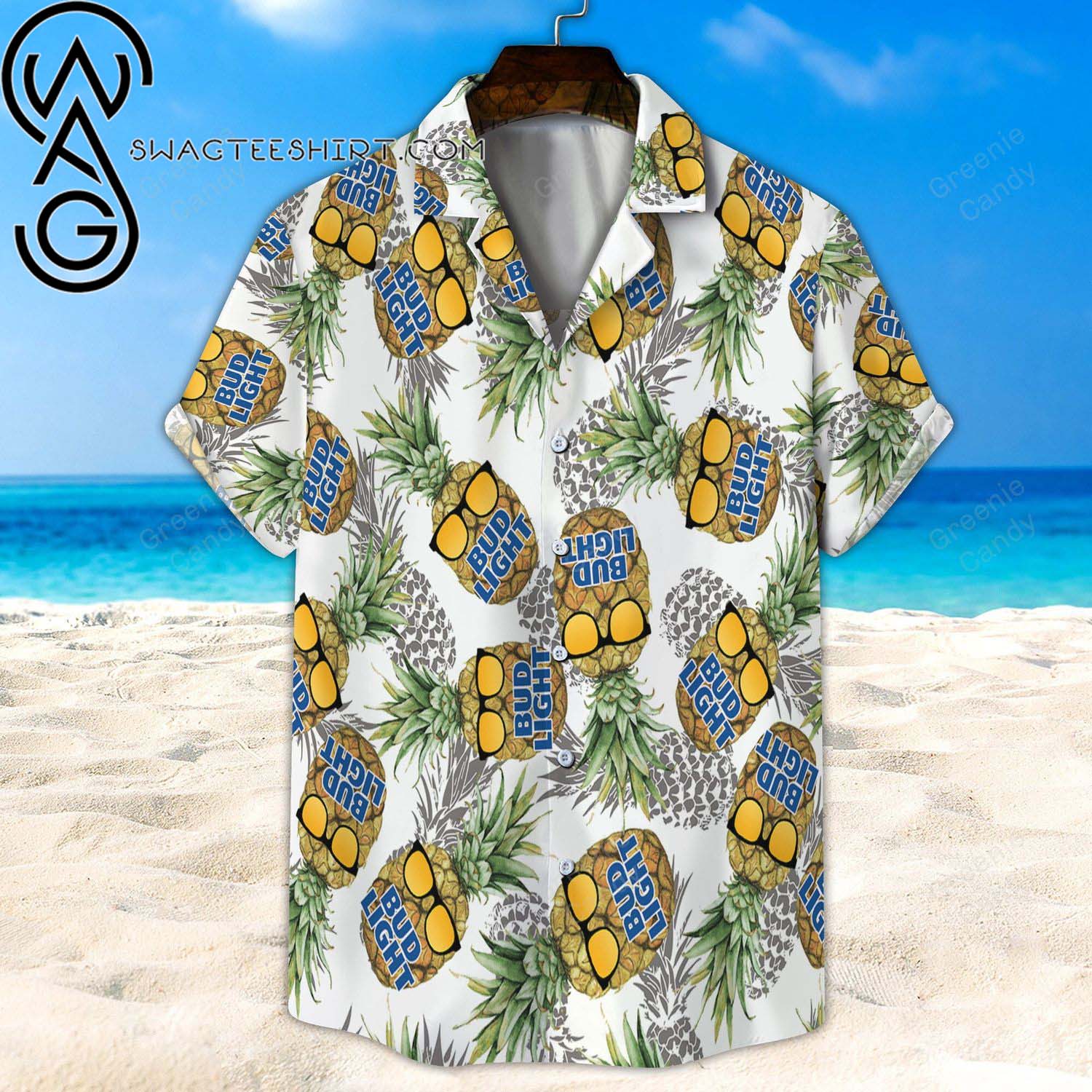 Bud Light Beer All Over Print Summer Vacation Hawaiian Shirt And Beach Shorts