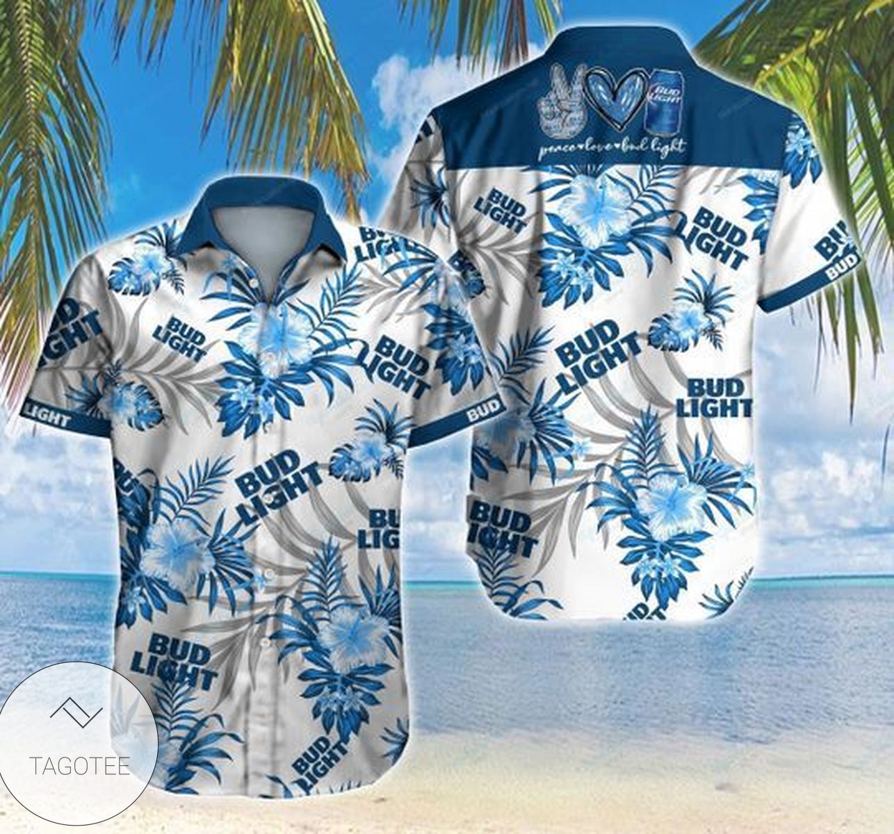 Bud Light US Flag Hawaiian Shirt