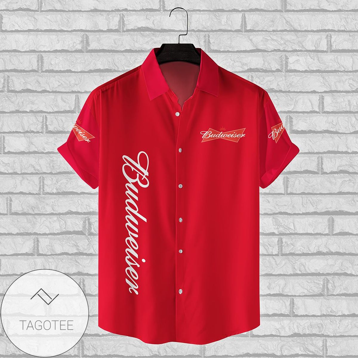 Budweiser All Over Print 3D Hawaiian Shirt – Red