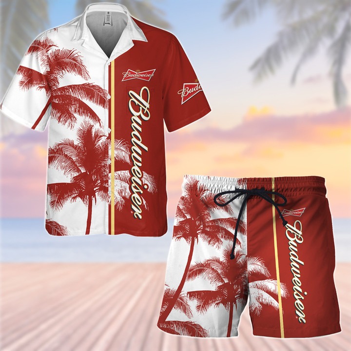 Budweiser Palm Tree Hawaiian Shirt