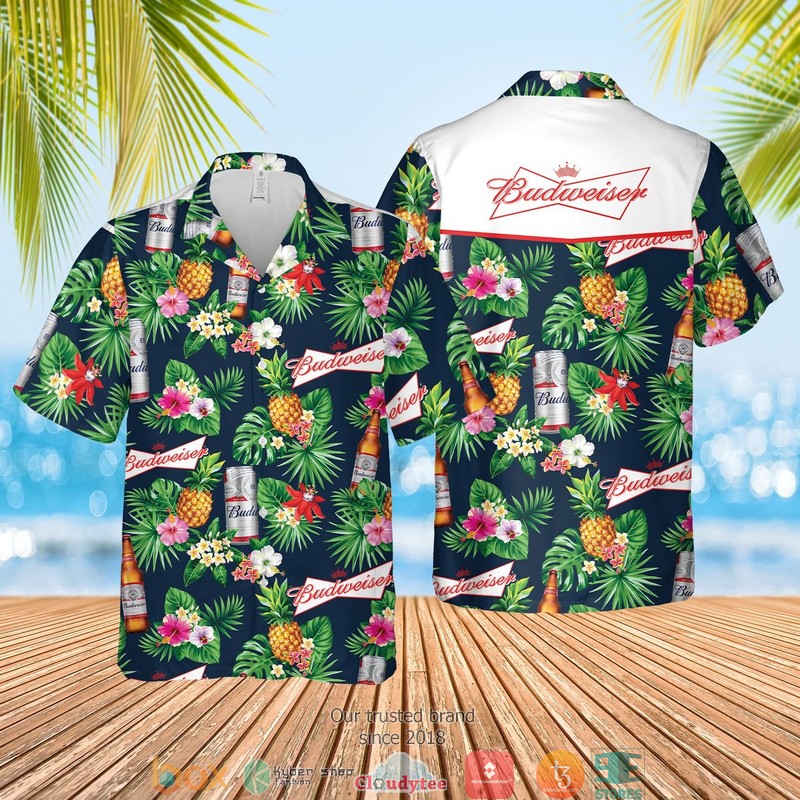 Budweiser Tropical Navy Hawaian Summer Outfit