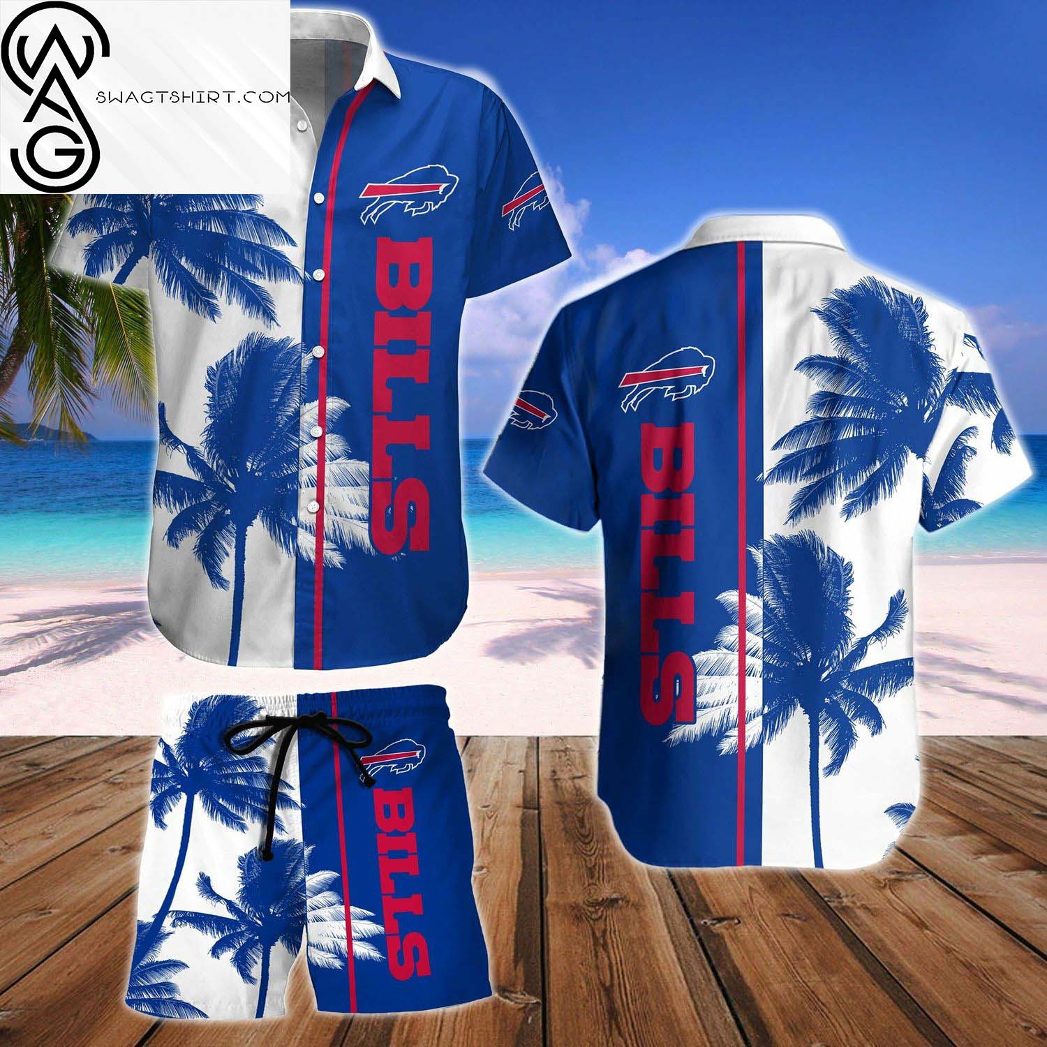 Buffalo Bills Flag Flower Full Print Hawaiian Shirt