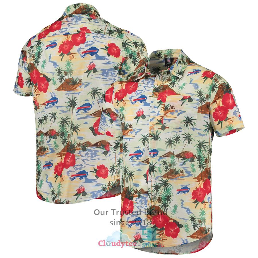 Buffalo Bills FOCO Paradise Floral Cream Hawaiian Shirt