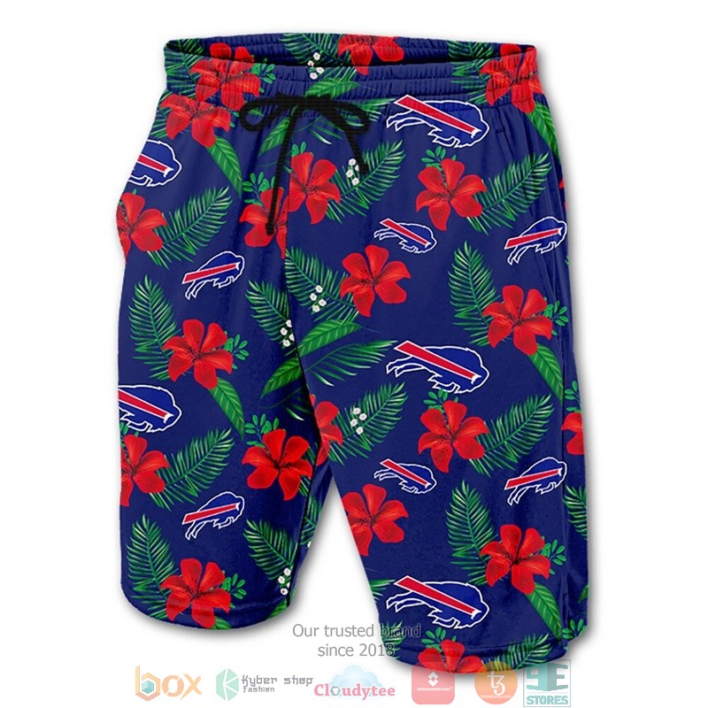 Buffalo Bills Hibiscus Hawaiian Shorts