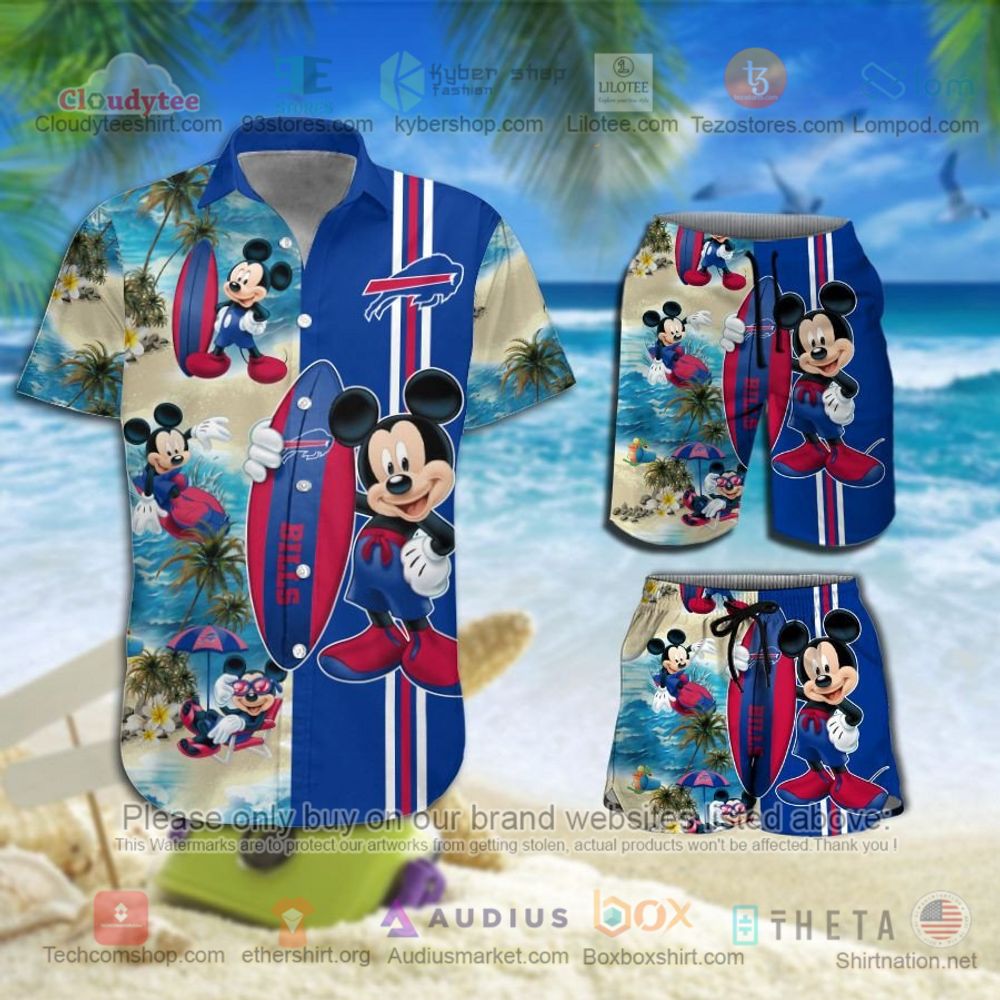 Buffalo Bills Mickey Mouse NFL Hawaiian Shirt, Short