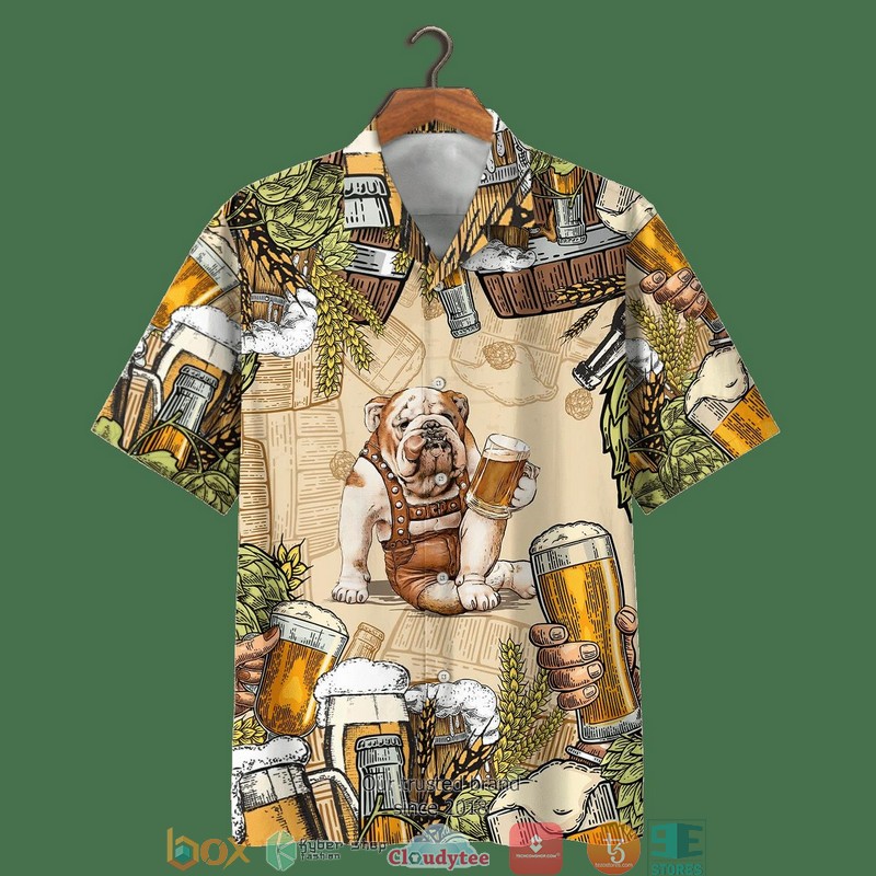 Bulldog Flower Hawaiian Shirt