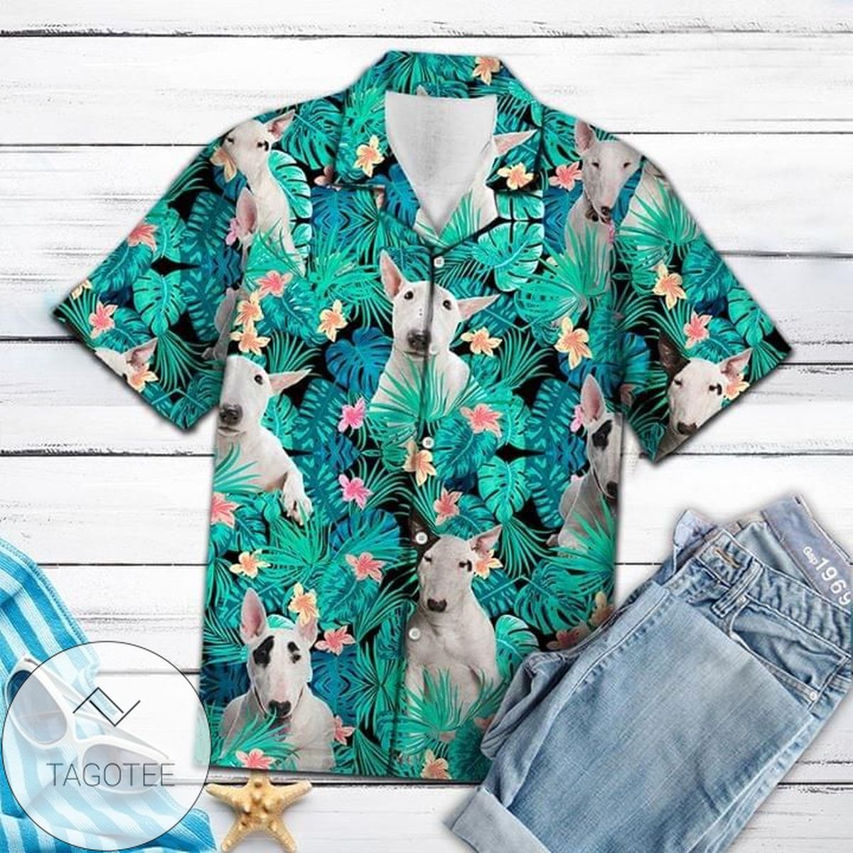 Bull Terrier Hawaiian Shirt