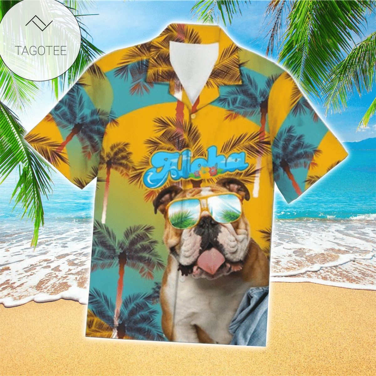 Bull Terrier Dogs 1 Hawaiian Graphic Print Short Sleeve Hawaiian Casual Shirt