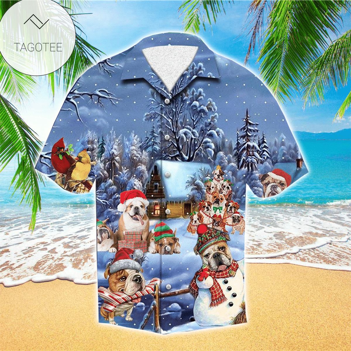 Bulldog 3D All Over Printed Hawaiian Shirt